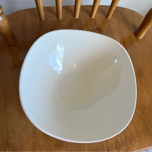 Mikasa‎ Swirl Modern White Ceramic Square Serveware Vegetable Bowl - Picture 13 of 13